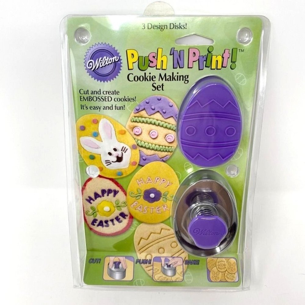 Wilton Push 'N Print Egg Shaped Cookie Making Set